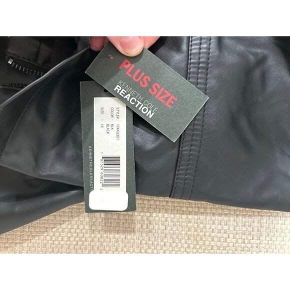 NWT Kenneth Cole Reaction Faux Leather Jacket Women's Size 1X - Picture 5 of 6
